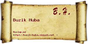 Buzik Huba névjegykártya